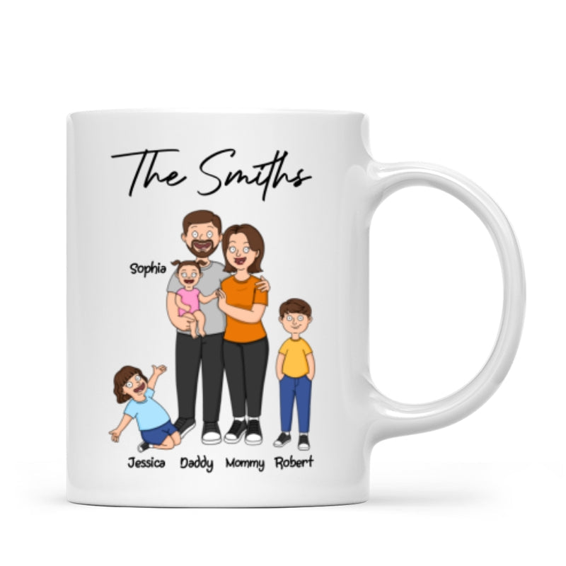 Funny Family Style Dad Mom And Kids Personalized Mug