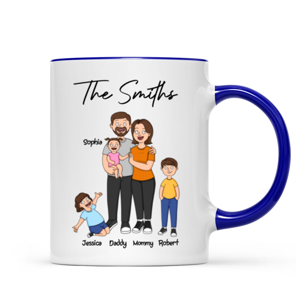 Funny Family Style Dad Mom And Kids Personalized Mug