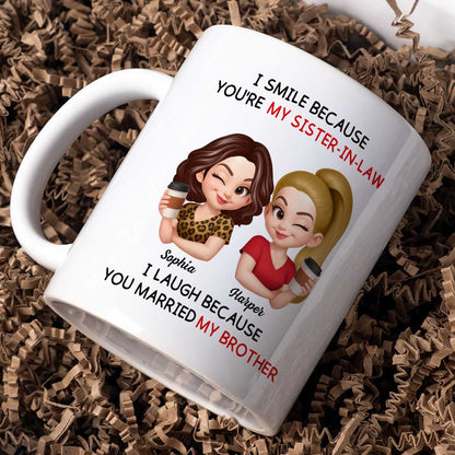 You're My Sister-In-Law I Laugh Because You Married My Brother - Personalized Mug - Funny Gift For Sister-In-Law
