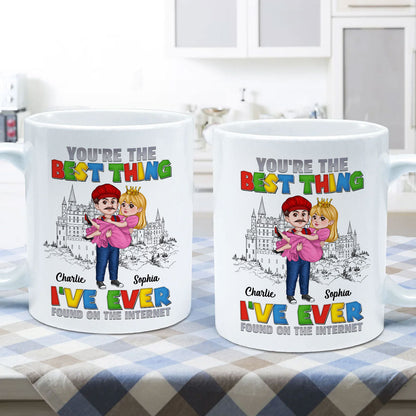 The Best Thing I've Ever Found On The Internet Man Carrying Woman Cartoon Couple Personalized Coffee Mug