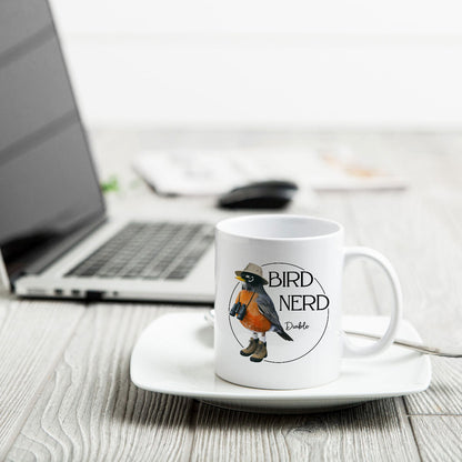 Bird Nerd Funny Bird Watcher Mug, Twitcher Mug, Gift for Bird Lover Personalized Mug