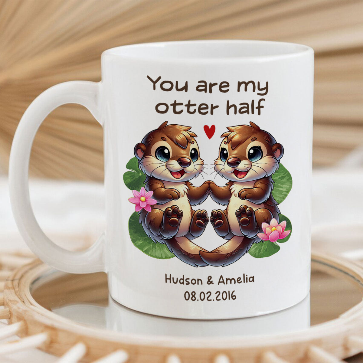 You Are My Otter Half Cute Otter Couple Personalized Mug, Unique Gift For Couples, For Her, For Him