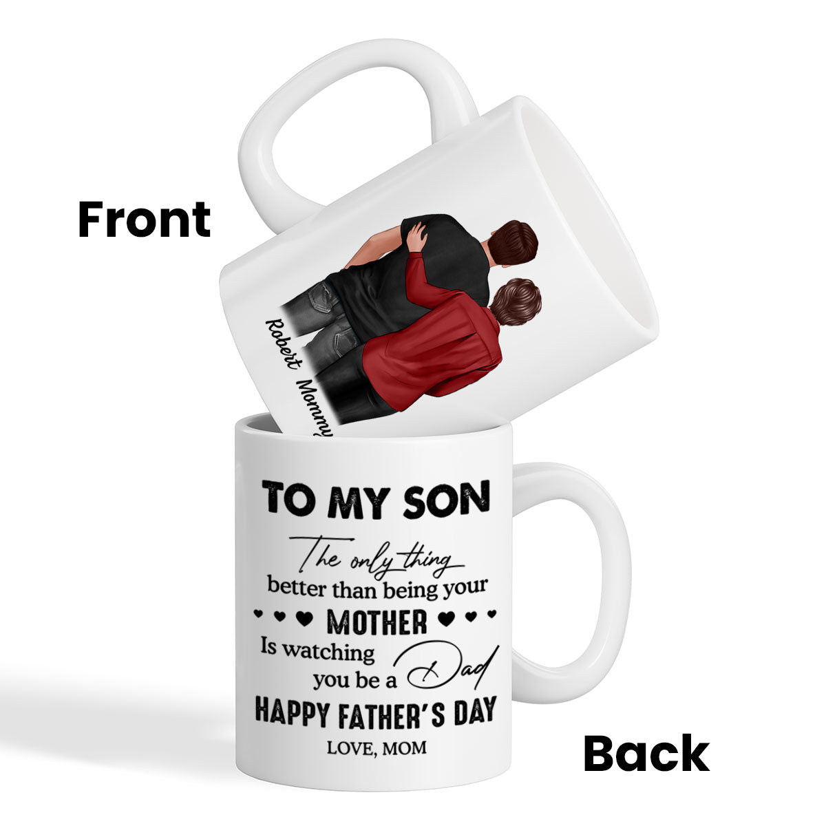 To My Son From Mom Personalized Mug, Father's Day Gift For Son