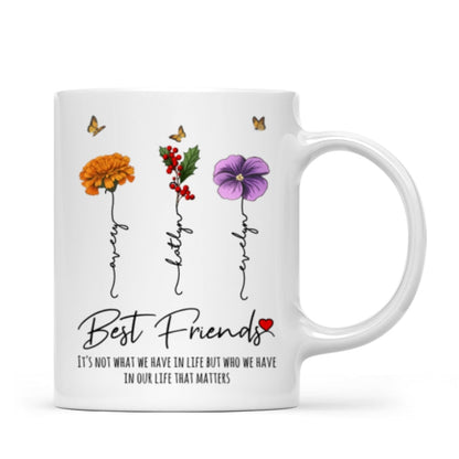 Who We Have In Our Life That Matters Birth Month Flowers Personalized Mug, Gift For Besties, Sisters