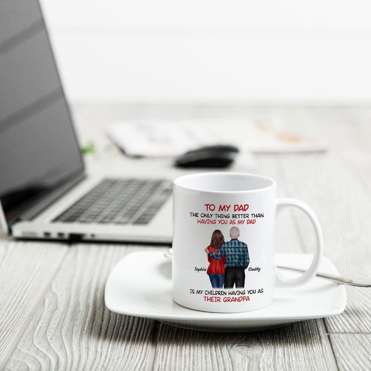 To My Dad From Daughter Happy Father's Day Personalized Mug