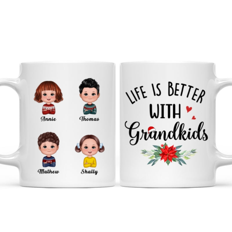 Life Is Better With Grandkids Christmas Personalized Mug
