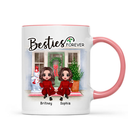 Doll Best Friends Sisters Christmas Front Door Personalized Mug