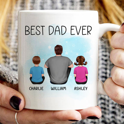 Best Dad Grandpa Back View Personalized Mug