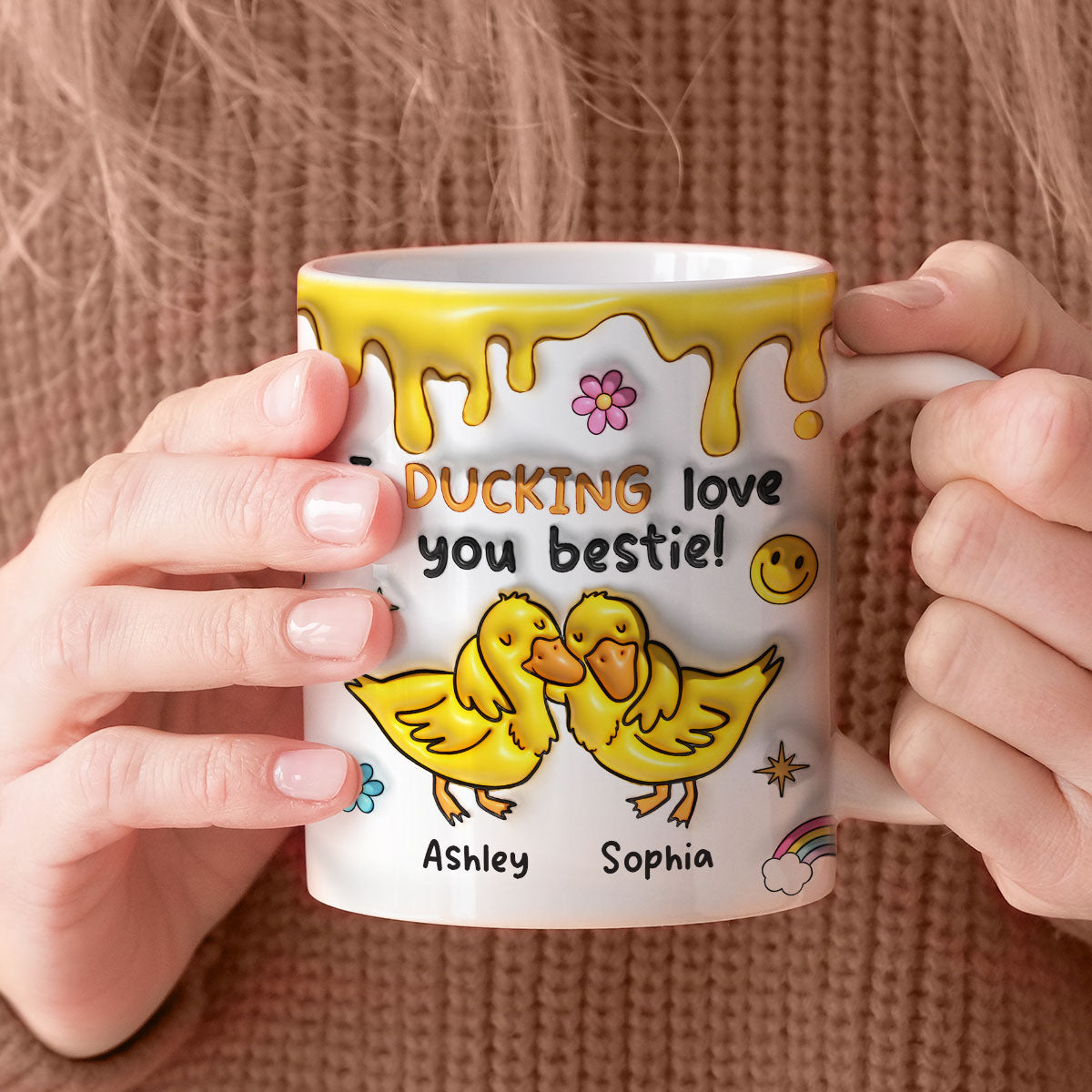 I Ducking Loving You Bestie Personalized 3D Inflated Effect Mug