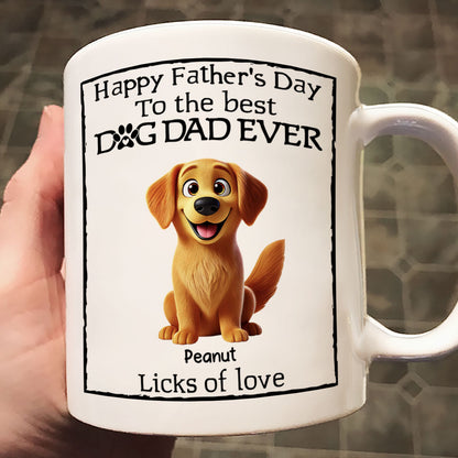 Happy Father's Day Best Dog Dad Cartoon Funny Style Dogs Personalized Mug