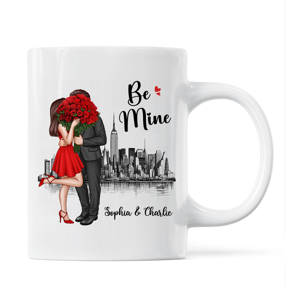 Elegant Couple Skyline Personalized Mug