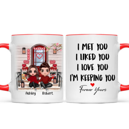 Couple Sitting Front Porch Personalized Mug