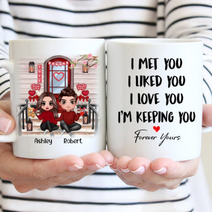 Couple Sitting Front Porch Personalized Mug
