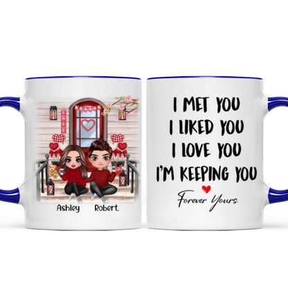 Couple Sitting Front Porch Personalized Mug