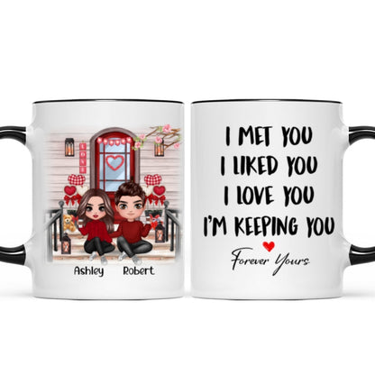 Couple Sitting Front Porch Personalized Mug