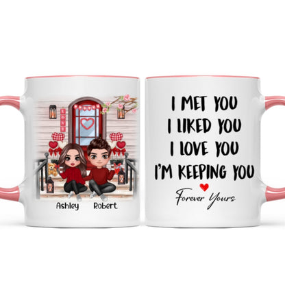 Couple Sitting Front Porch Personalized Mug