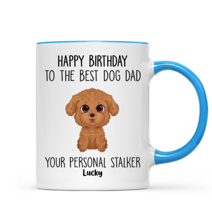 Watercolor Cute Dogs Happy Father's Day To The Best Dog Dad From Personal Stalkers Personalized Mug