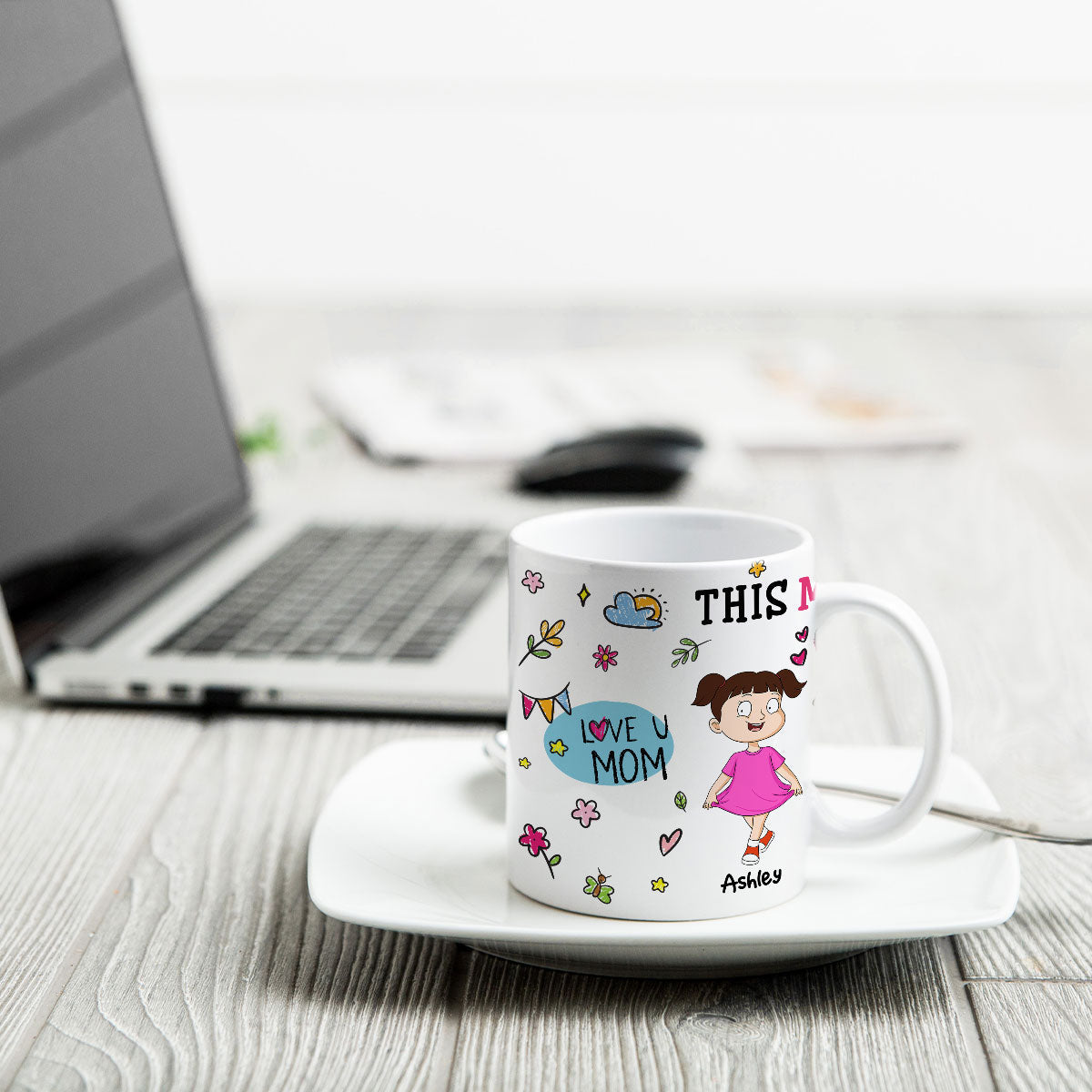 Colorful Kids This Mom Belongs To Personalized Mug