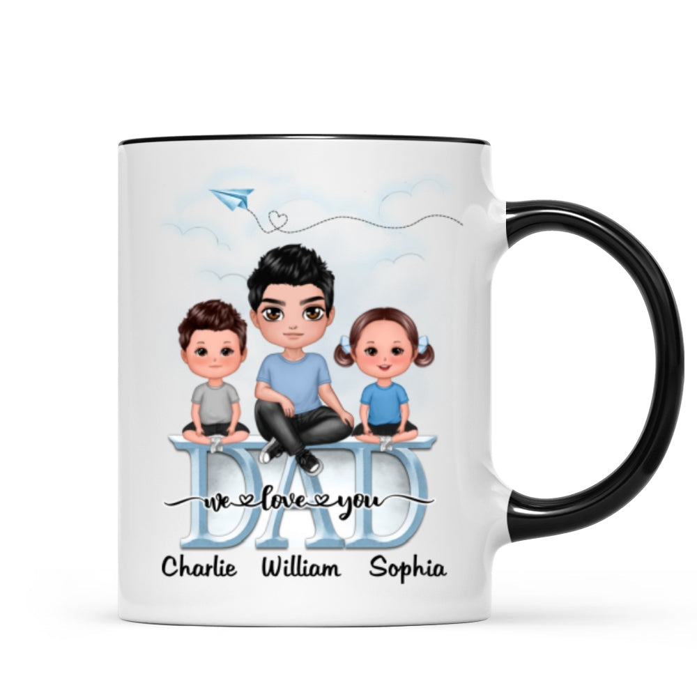 Doll Dad Grandpa And Kids On Text Personalized Mug