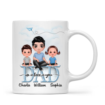 Doll Dad Grandpa And Kids On Text Personalized Mug
