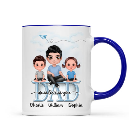 Doll Dad Grandpa And Kids On Text Personalized Mug