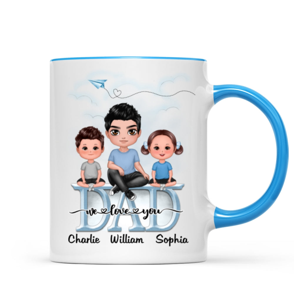Doll Dad Grandpa And Kids On Text Personalized Mug