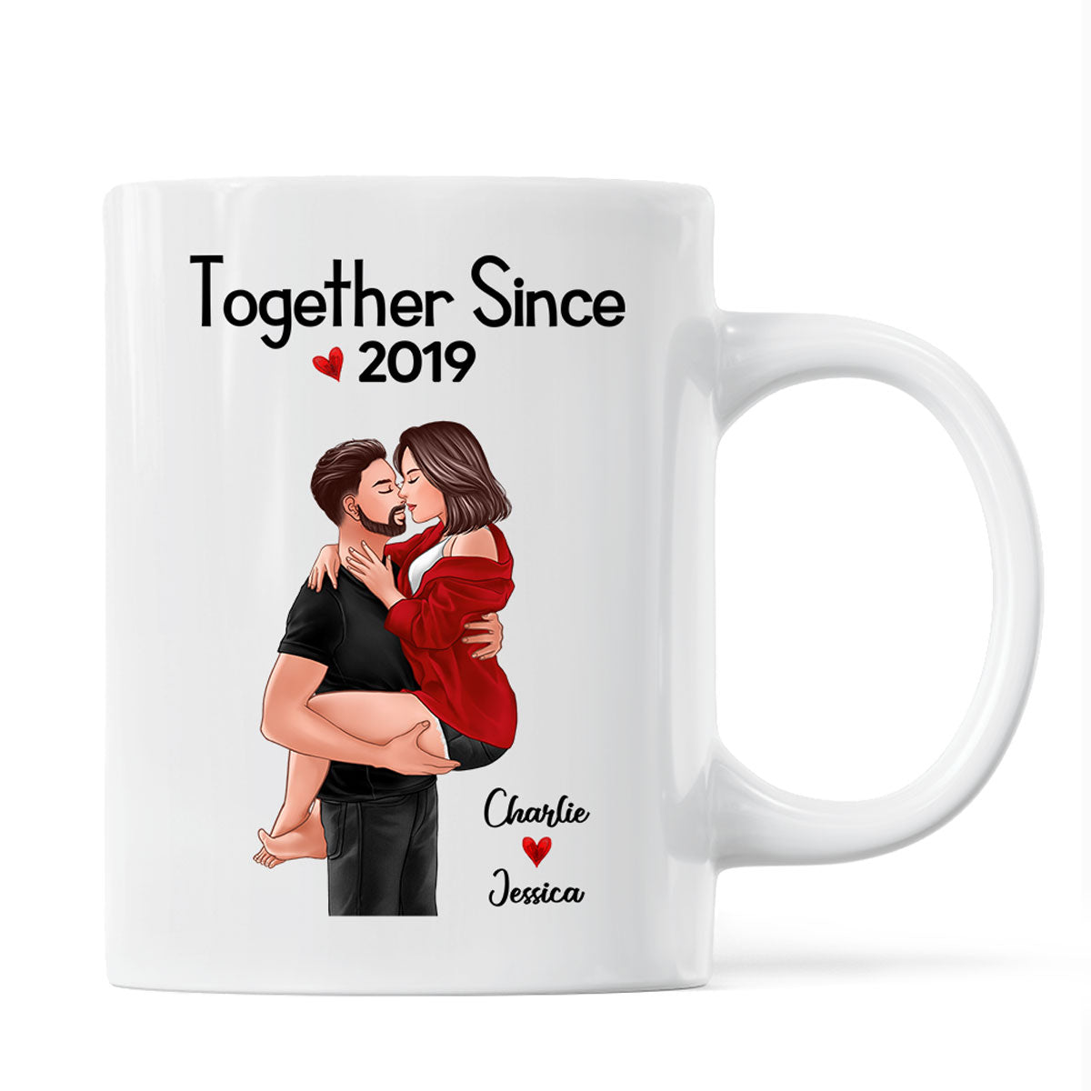 Man Holding Woman Kissing Together Since Gift For Couple Personalized Mug