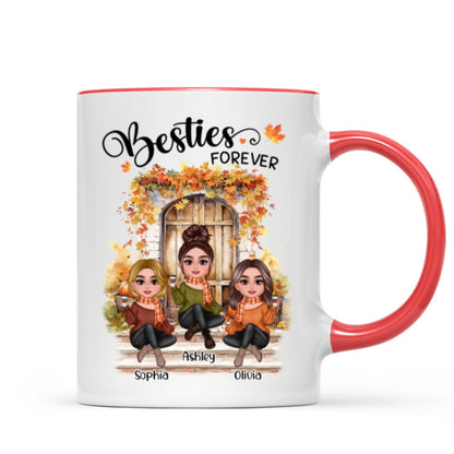 Fall Season Autumn Door Besties Sisters Personalized Mug