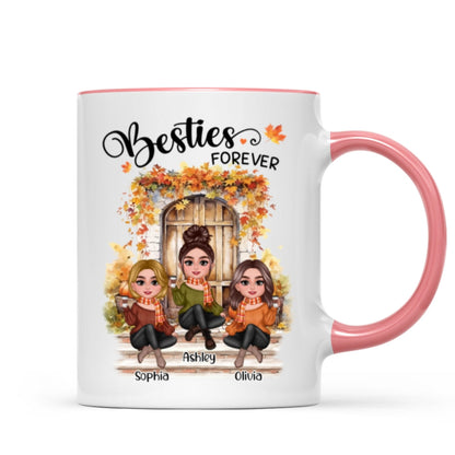 Fall Season Autumn Door Besties Sisters Personalized Mug