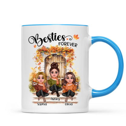 Fall Season Autumn Door Besties Sisters Personalized Mug