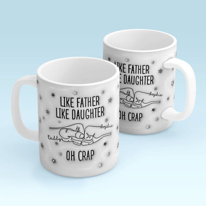 Like Father Like Son Like Daughter One Line Fist Bump Personalized 3D Inflated Printed Mug