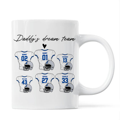 Daddy's Dream Team American Football Personalized Mug