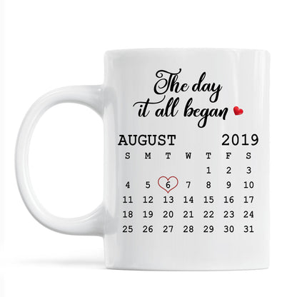 Hugging Couple Together Since Anniversary Date Personalized Mug