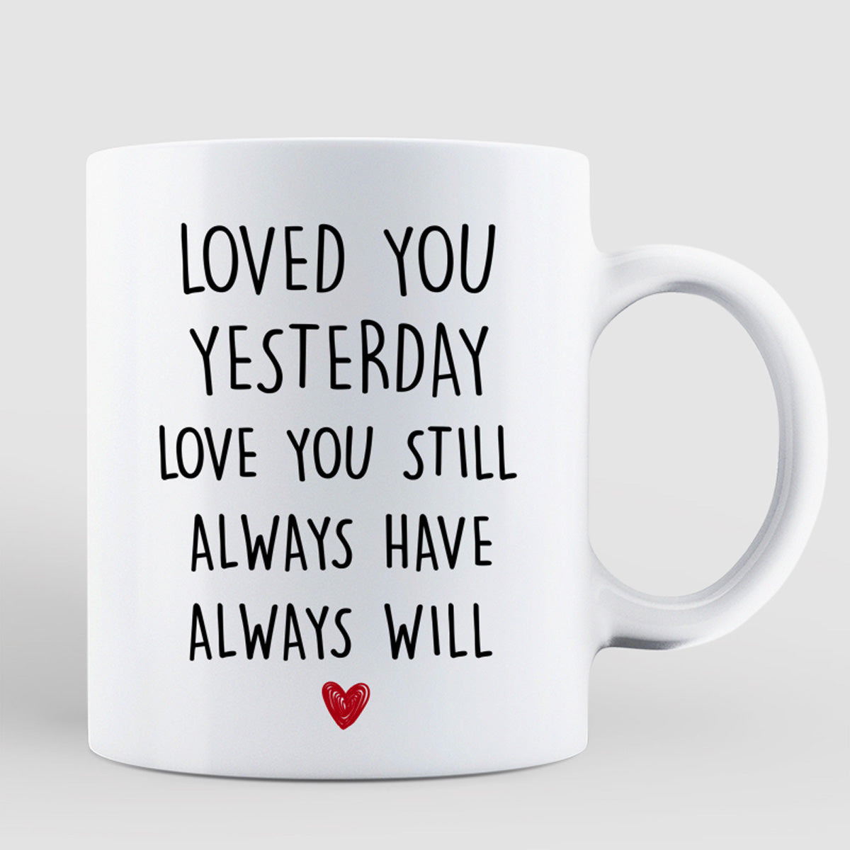 Couple Kissing Loved You Yesterday Gift For Him For Her - Personalized Mug