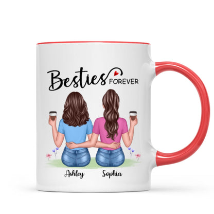 Besties Forever Besties Sisters Back View Personalized Mug