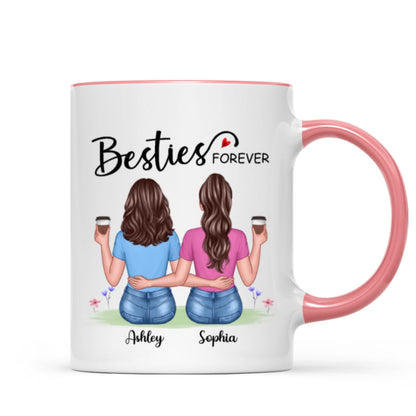 Besties Forever Besties Sisters Back View Personalized Mug