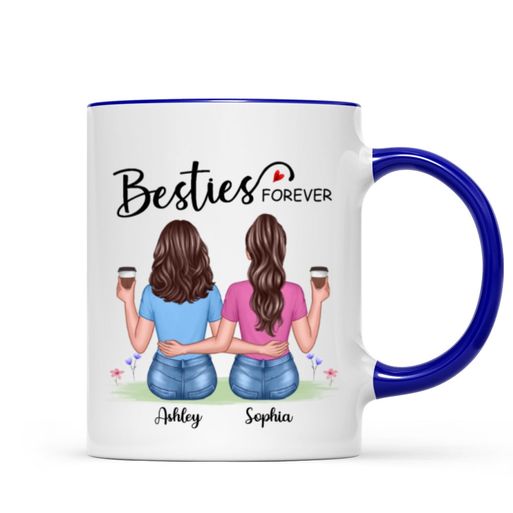 Besties Forever Besties Sisters Back View Personalized Mug