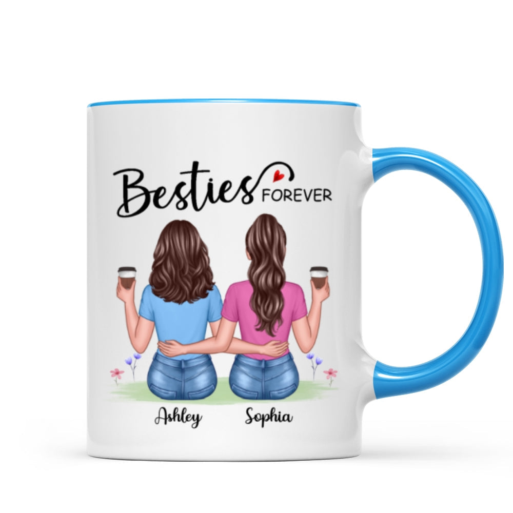 Besties Forever Besties Sisters Back View Personalized Mug