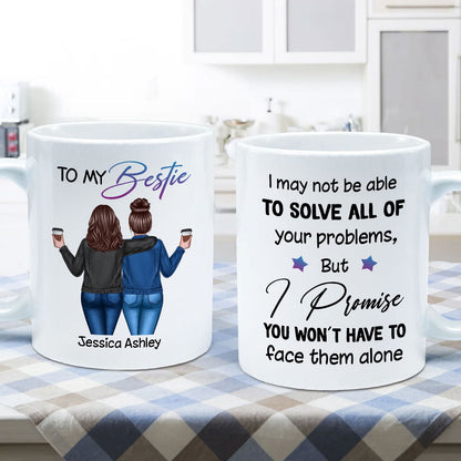 Back View Besties To My Bestie Personalized Mug, Christmas Gift For Best Friends, BFF