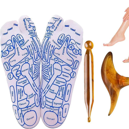 Acupressure Reflexology Socks With Massage Stick