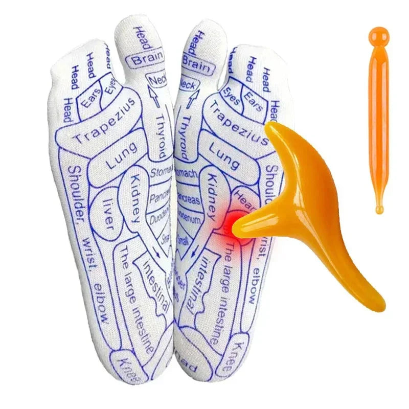 Acupressure Reflexology Socks With Massage Stick