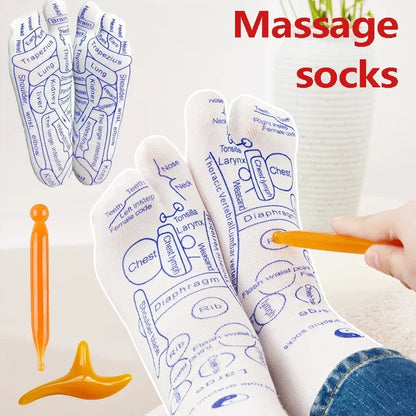 Acupressure Reflexology Socks With Massage Stick
