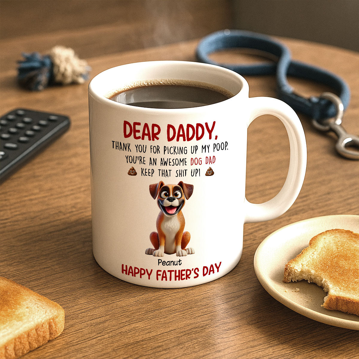 Thanks For Picking Up My Poop Dad Cute Cartoon Dogs Personalized Mug