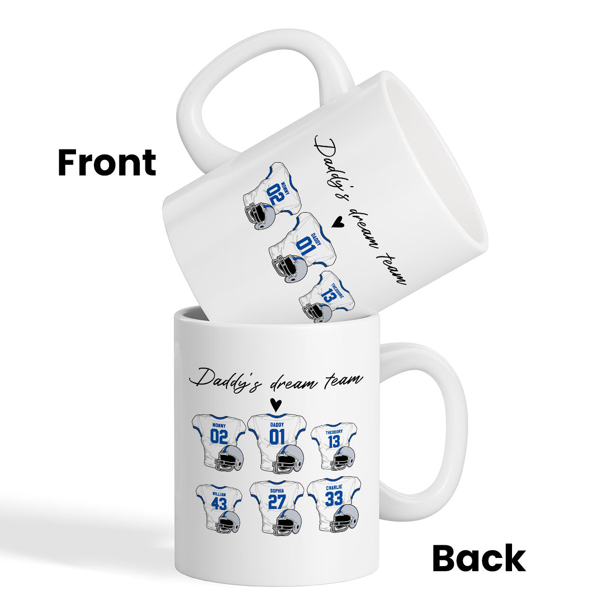 Daddy's Dream Team American Football Personalized Mug