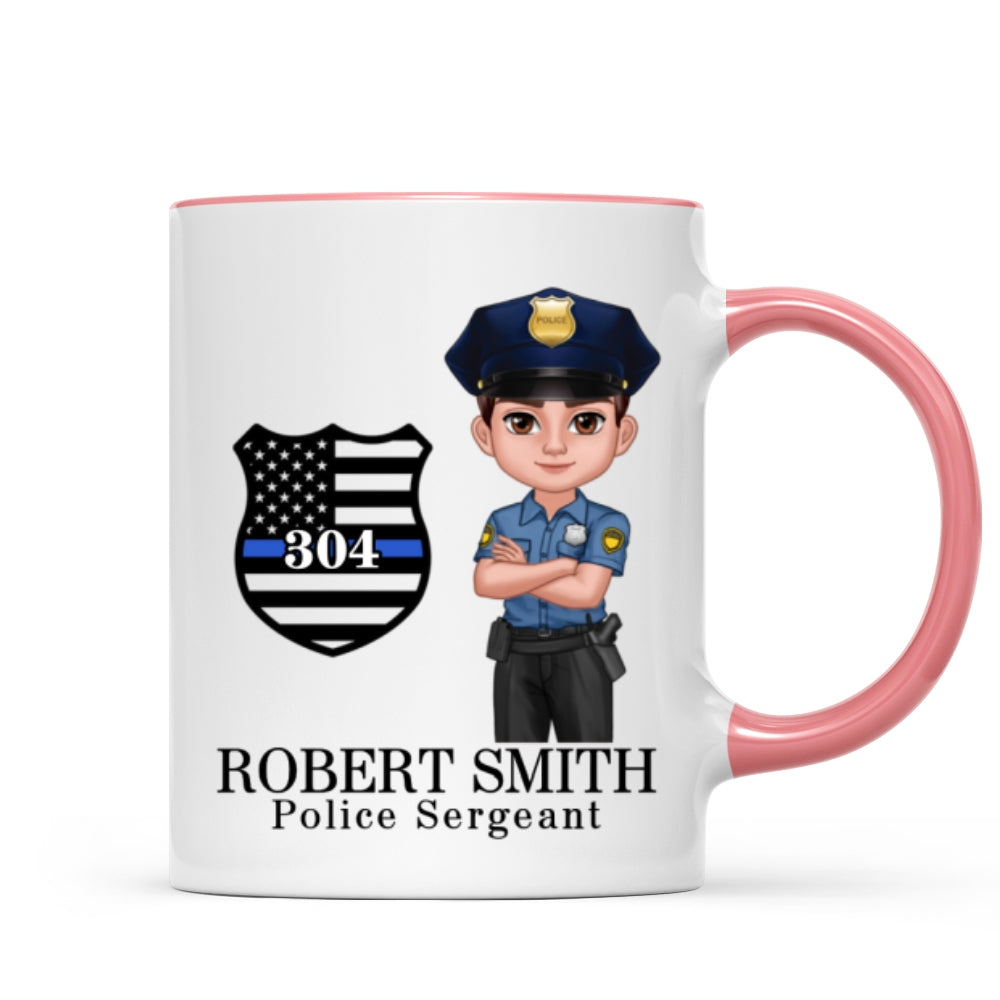 Police Thin Blue Line Personalized Mug, Appreciation Gift, Christmas Gift For Colleagues, Boss, Police Officers, Sheriff, Deputy Sheriff