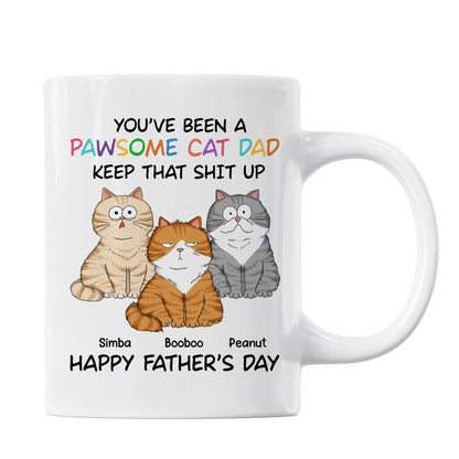 Happy Father's Day From Your Favorite Unemployed Freeloader, Funny Personalized Mug For Cat Dads