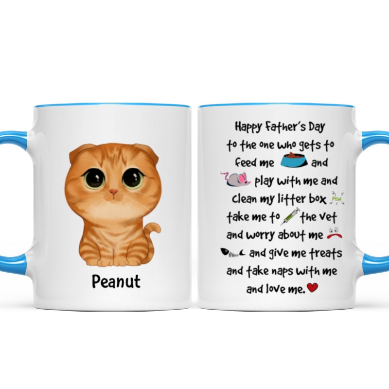 Watercolor Cute Cats Happy Father' Day Cat Things Personalized Mug