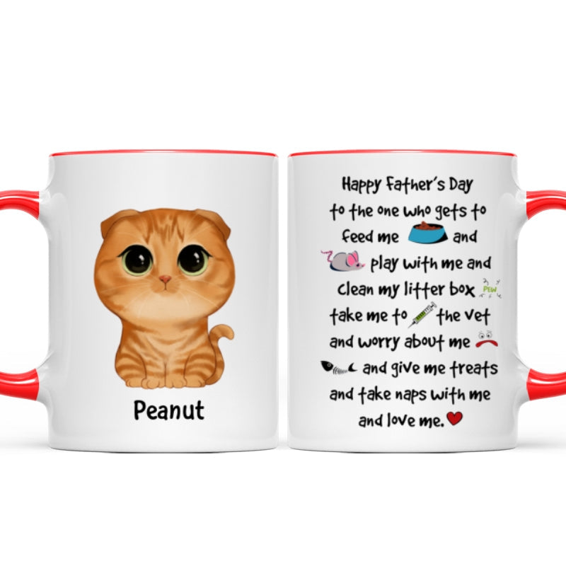 Watercolor Cute Cats Happy Father' Day Cat Things Personalized Mug