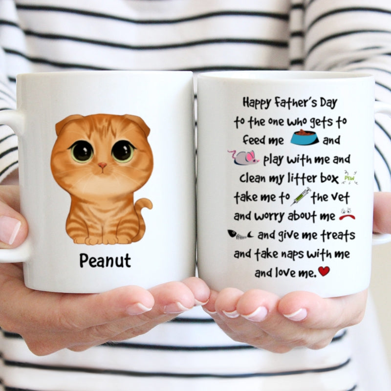 Watercolor Cute Cats Happy Father' Day Cat Things Personalized Mug