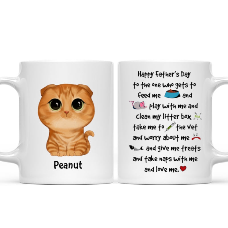 Watercolor Cute Cats Happy Father' Day Cat Things Personalized Mug
